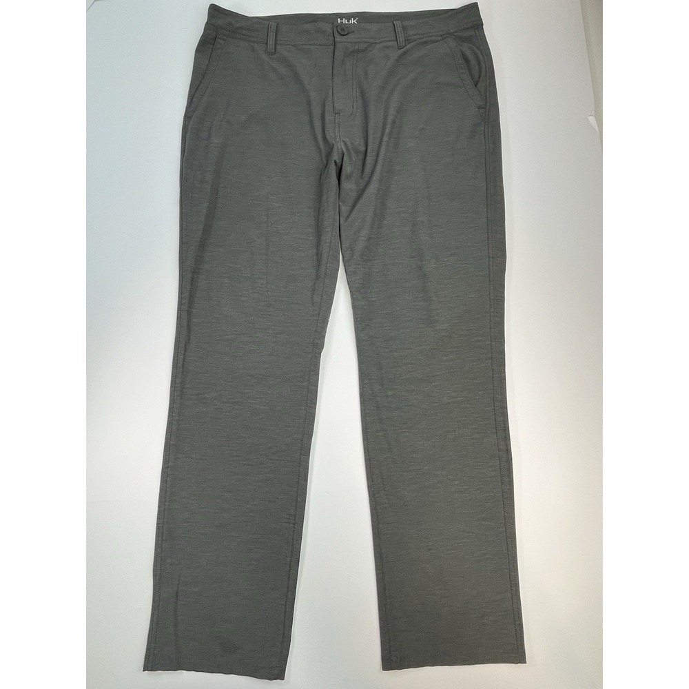 HUK Performance Fishing Lightweight Gray Chino Pants Men's 38x31 Outdoor Wear